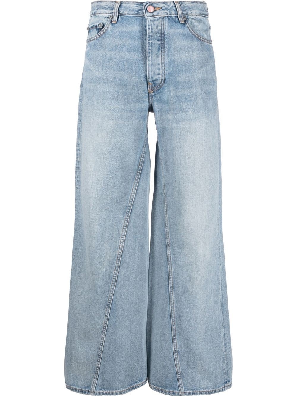 Ganni Light Blue Wide-Leg High-Waist Jeans